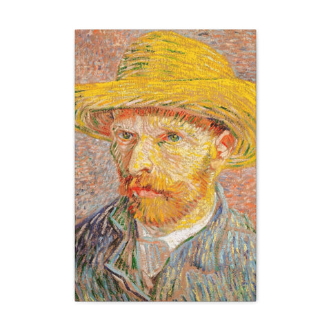 Self-Portrait with a Straw Hat (1887) by Vincent Van Gogh