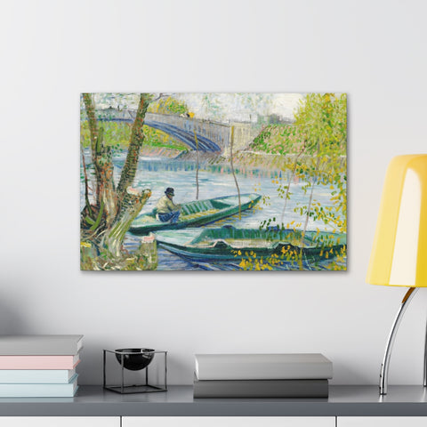 Fishing in Spring, the Pont de Clichy (Asnières) (1887) by Vincent Van Gogh