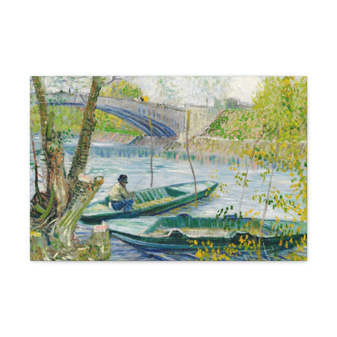 Fishing in Spring, the Pont de Clichy (Asnières) (1887) by Vincent Van Gogh