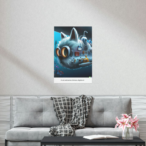 A cat submarine chimera, digital art